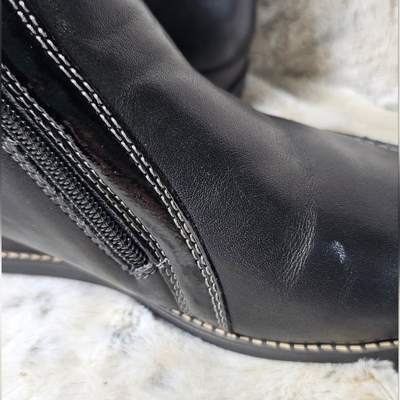 Rieker Daphne Black Leather Ankle Boots Booties Closed Toe Zip Entry 40 - Picture 5 of 11